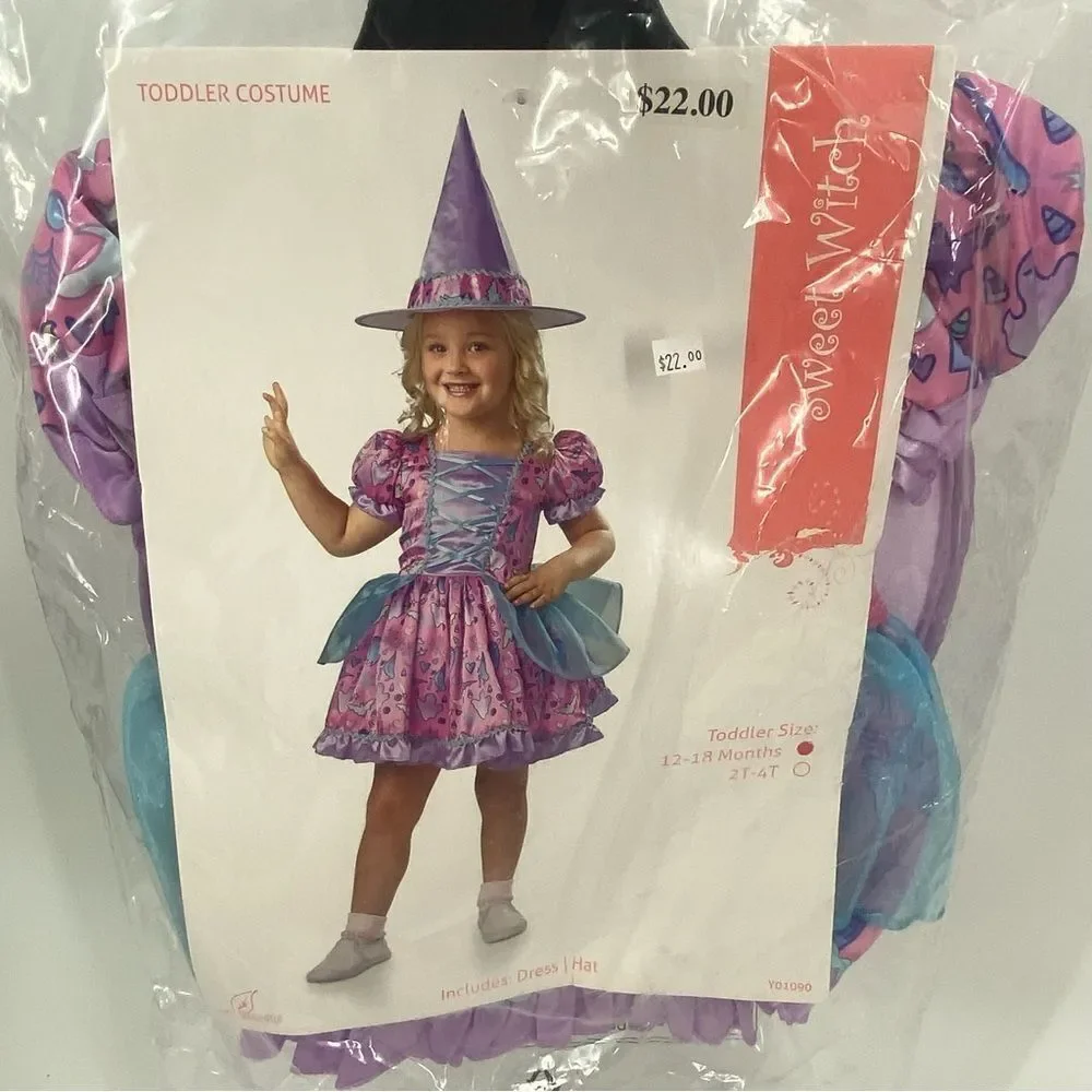 Purple and Blue Witch Costume for Halloween Toddler 12-18 Months